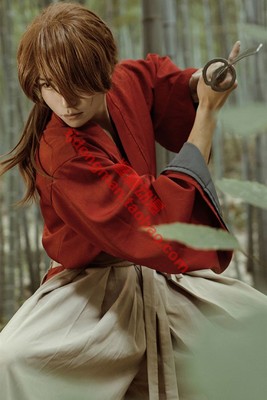 Himura Kenshin Wig  High quality Dark Orange 80cm Rurouni Kenshin
